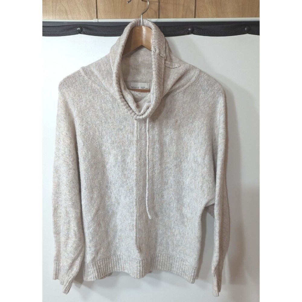 BECOOL WOMEN'S BEIGE COWL NECK SWEATER SZ S/M